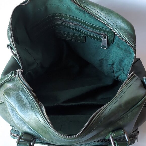 LIEBESKIND-BERLIN Satchel Vintage Forest Green Convertible Bag - Picture 6 of 13